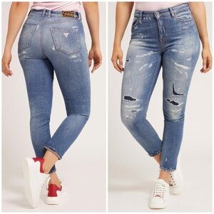 New GUESS Skinny fit denim pant abrasions
